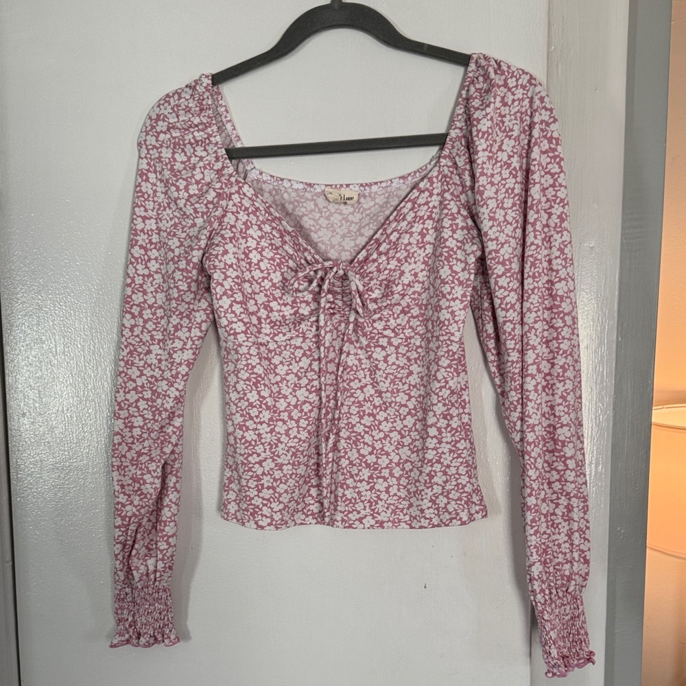 Peach Love California Pink Floral Blouse